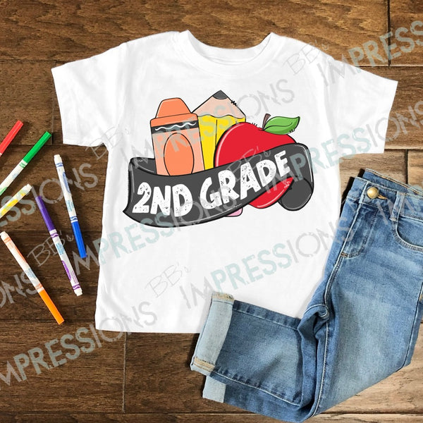 2nd Grade - Crayon, Pencil, Apple