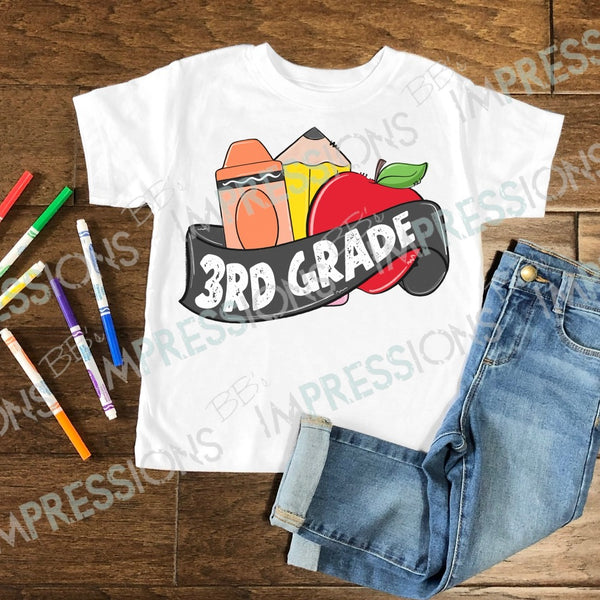 3rd Grade - Crayon, Pencil, Apple