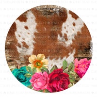 Coaster - Cowhide Floral
