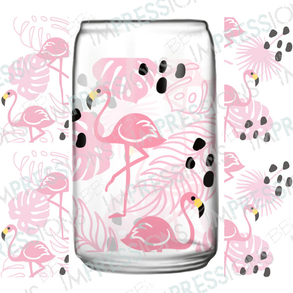 Flamingos Glass Can Wrap