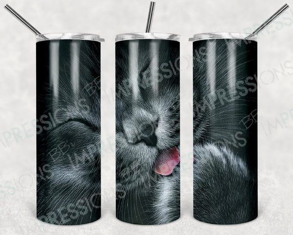 Grey Cat Face - Tumbler Wrap