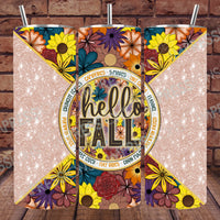 Hello Fall Floral v2 - Tumbler Wrap
