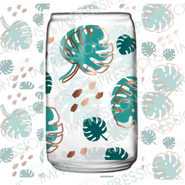 Monstera Glass Can Wrap