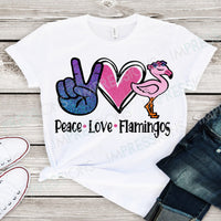 Peace Love Flamingos