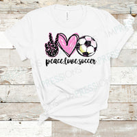 Peace Love Soccer - Pink