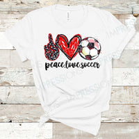 Peace Love Soccer - Red