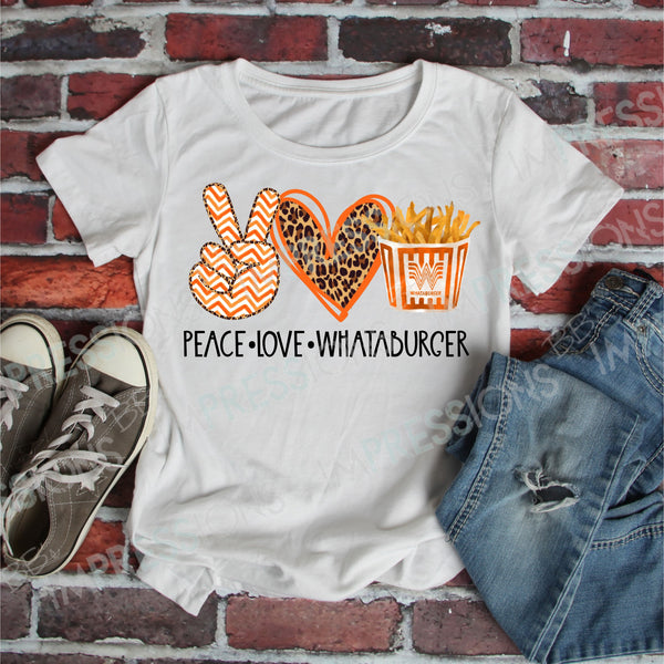 Peace Love Whataburger Fries - Leopard