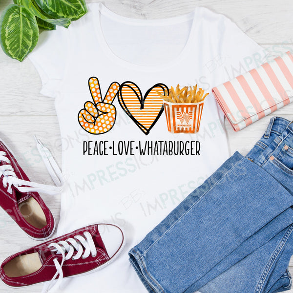 Peace Love Whataburger Fries - Stripes