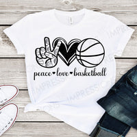 Peace Love Basketball - Black & White
