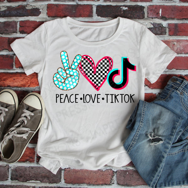 Peace Love TikTok - Checkerboard