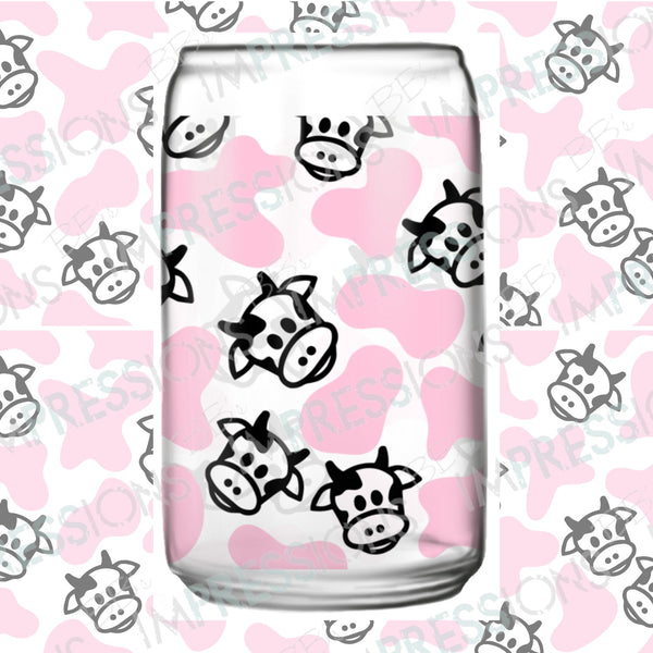 Pink Cows Glass Can Wrap