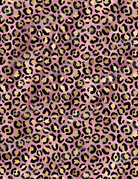Pink & Gold Foil Leopard Pattern