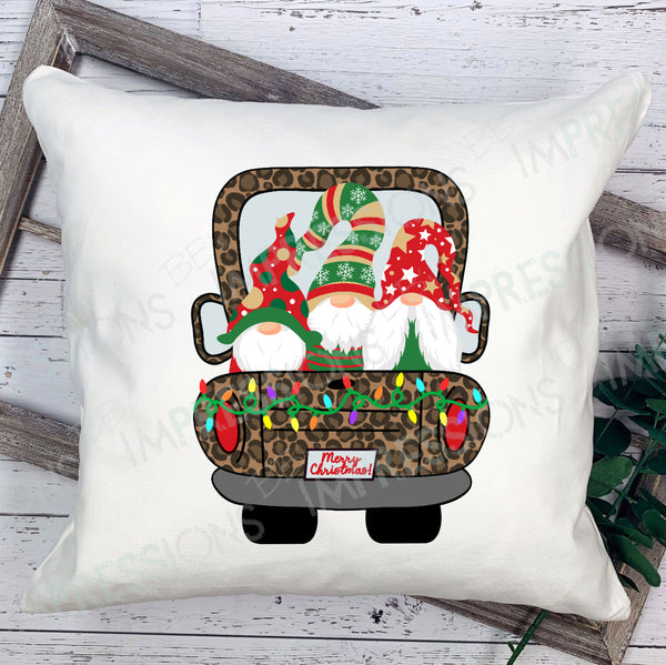 Christmas Gnomes in Leopard Truck