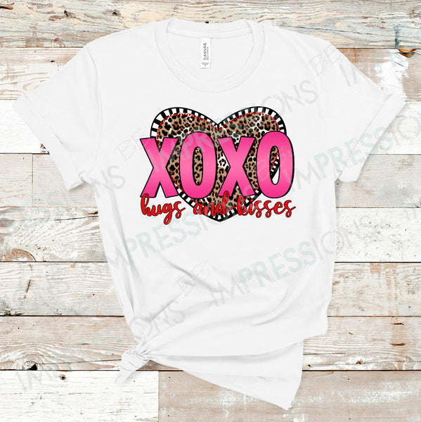 XOXO Hugs & Kisses Leopard Heart