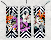 Floral Chevron - Straight Tumbler Wrap