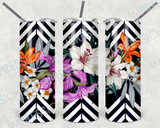 Floral Chevron - Straight Tumbler Wrap