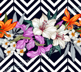 Floral Chevron - Straight Tumbler Wrap