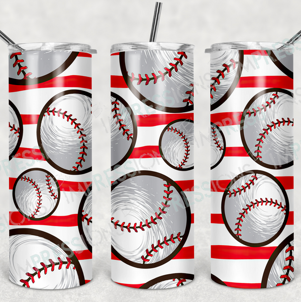 Baseballs & Stripes - Tumbler Wrap