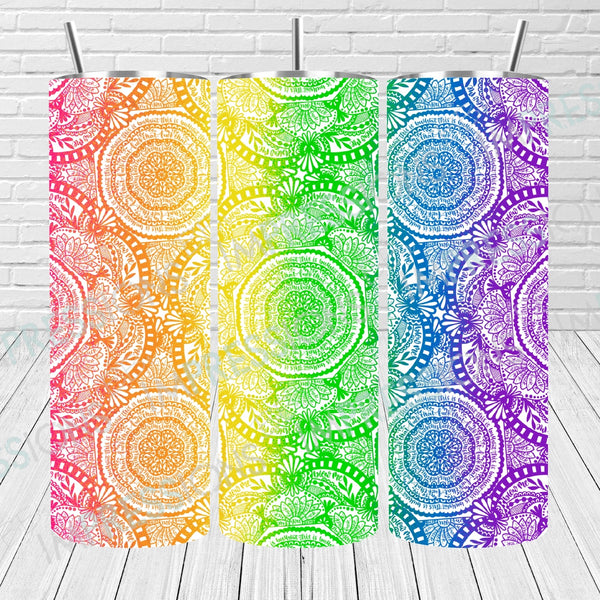 Bad Word Mandala Rainbow - Tumbler Wrap