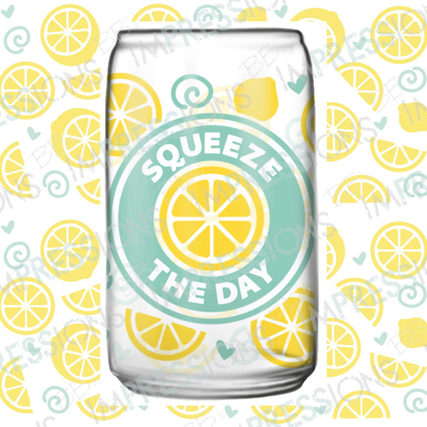 Squeeze the Day Glass Can Wrap