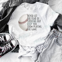 Fear Of Striking Out - Baseball